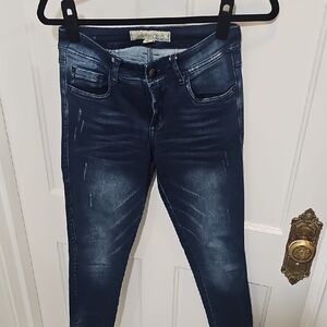KanCan Dark Blue Skinny Jeans with Subtle Distress